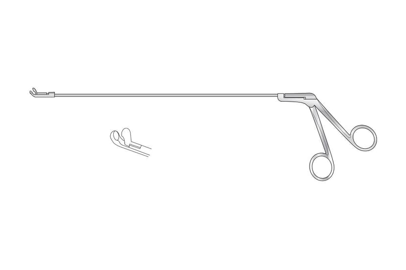 Chevalier Jackson Vocal Nodule Endoscope Forcep (Crocodile Action, Curved Cup)