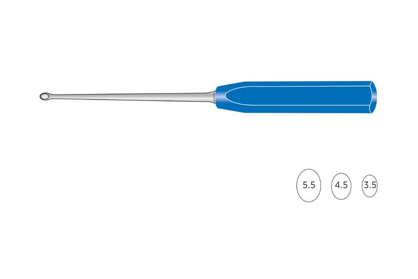 Caspar Bone Curette (Blue acetal “Suregrip”, 220mm)