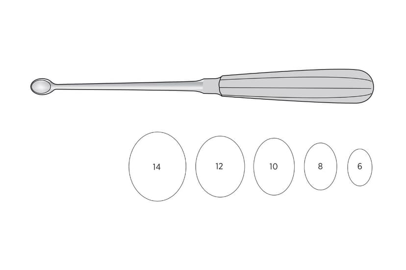 Simon Bone Curette (Straight, 240mm)